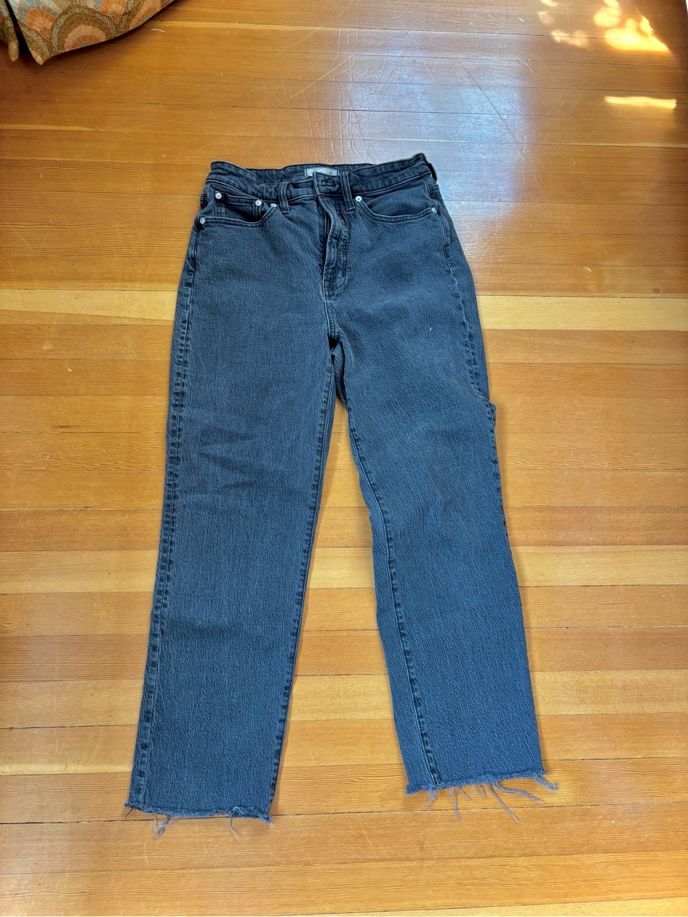 Madewell Washed Black Straight Leg Jeans